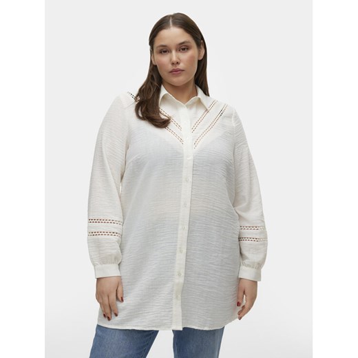 Vero Moda Curve Sukienka koszulowa Chris 10301894 Biały Regular Fit ze sklepu MODIVO w kategorii Sukienki - zdjęcie 182671581