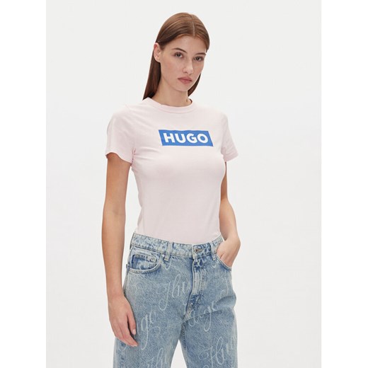 HUGO T-Shirt Classic Tee_B 50510772 Różowy Slim Fit ze sklepu MODIVO w kategorii Bluzki damskie - zdjęcie 182671594