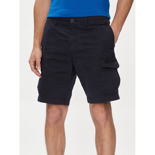 Napapijri Szorty materiałowe N-Deline NP0A4HOT Granatowy Regular Fit ze sklepu MODIVO w kategorii Spodenki męskie - zdjęcie 182671633
