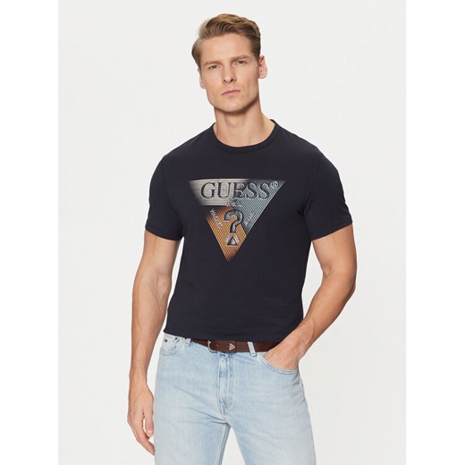 Guess T-Shirt M5RI14 J1314 Granatowy Slim Fit ze sklepu MODIVO w kategorii T-shirty męskie - zdjęcie 182671660