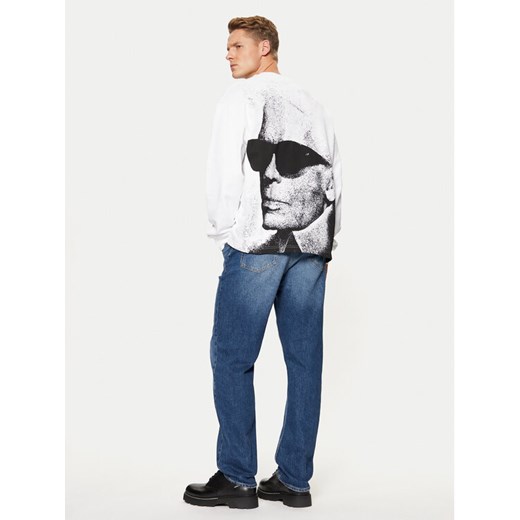 Karl Lagerfeld Jeans Bluza A1M20070 Biały Relaxed Fit ze sklepu MODIVO w kategorii Bluzy męskie - zdjęcie 182671683