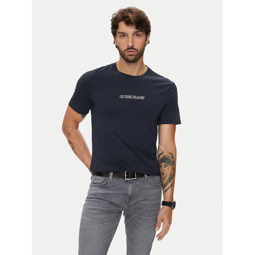 Guess Jeans T-Shirt M4YI52 K8HM0 Granatowy Slim Fit ze sklepu MODIVO w kategorii T-shirty męskie - zdjęcie 182671743