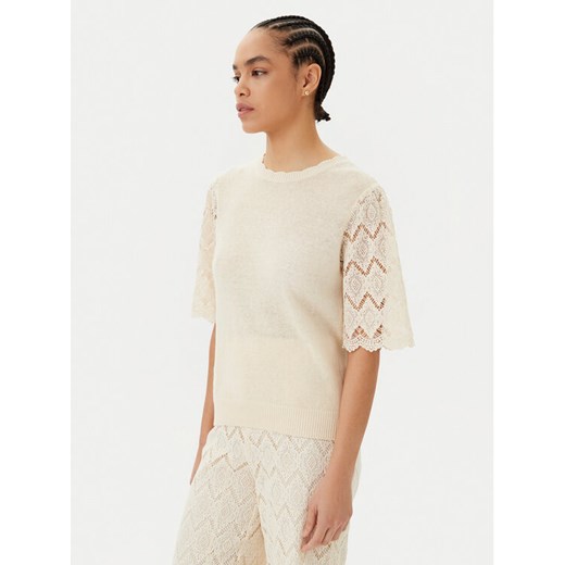 TWINSET Sweter 251TP3341 Beżowy Regular Fit ze sklepu MODIVO w kategorii Swetry damskie - zdjęcie 182671813