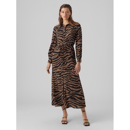 Vero Moda Sukienka koszulowa 10294989 Brązowy Regular Fit ze sklepu MODIVO w kategorii Sukienki - zdjęcie 182671941
