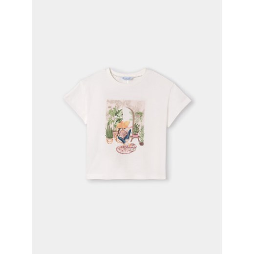 Mayoral T-Shirt 6008 Biały Regular Fit ze sklepu MODIVO w kategorii Bluzki dziewczęce - zdjęcie 182671993