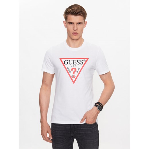 Guess T-Shirt M2YI71 I3Z14 Biały Slim Fit ze sklepu MODIVO w kategorii T-shirty męskie - zdjęcie 182672050