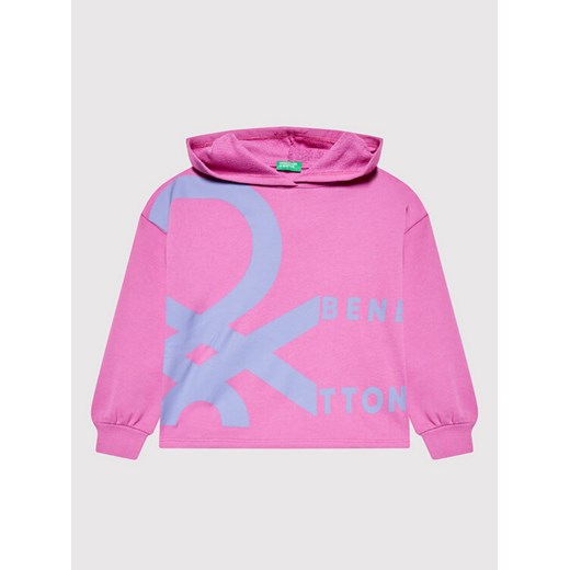 United Colors Of Benetton Bluza 3J68C200U Różowy Boxy Fit ze sklepu MODIVO w kategorii Bluzy dziewczęce - zdjęcie 182672071
