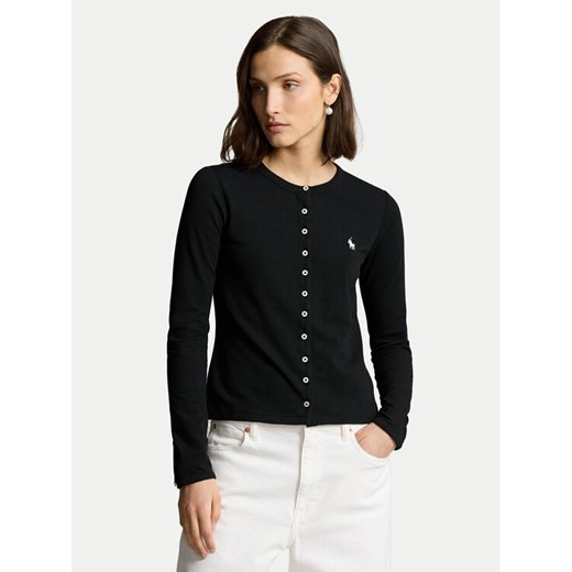 Polo Ralph Lauren Kardigan 211941175002 Czarny Slim Fit ze sklepu MODIVO w kategorii Swetry damskie - zdjęcie 182672072