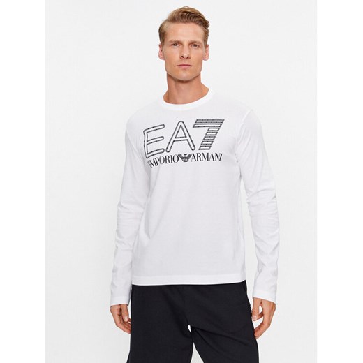 EA7 Emporio Armani Longsleeve 6RPT04 PJFFZ 1100 Biały Regular Fit ze sklepu MODIVO w kategorii T-shirty męskie - zdjęcie 182672073