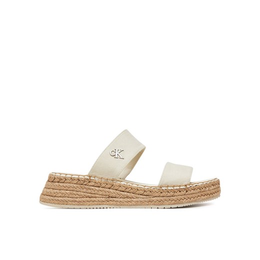 Calvin Klein Jeans Espadryle Sporty Rope Mg Lth Webbing YW0YW01704 Beżowy ze sklepu MODIVO w kategorii Espadryle damskie - zdjęcie 182672083