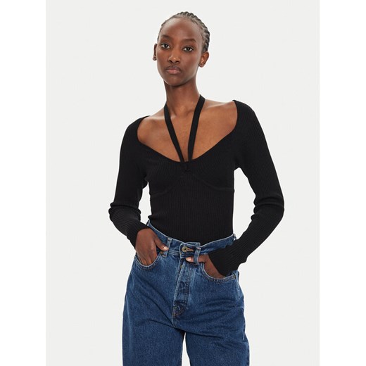 Brave Soul Sweter LK-273BUSTED Czarny Slim Fit ze sklepu MODIVO w kategorii Swetry damskie - zdjęcie 182672094