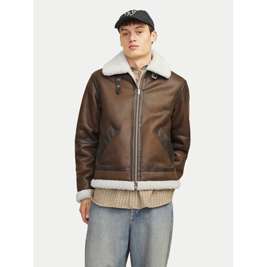 Jack&Jones Kurtka z imitacji skóry Cole Aviator 12261819 Brązowy Regular Fit ze sklepu MODIVO w kategorii Kurtki męskie - zdjęcie 182672174