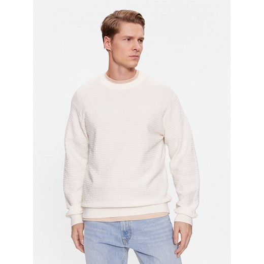 Hugo Sweter Sonderson 50500007 Beżowy Regular Fit ze sklepu MODIVO w kategorii Swetry męskie - zdjęcie 182672190