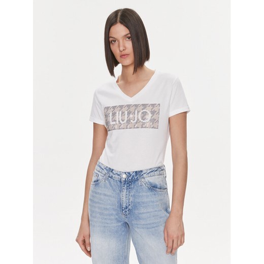 Liu Jo T-Shirt MF3338 JS923 Biały Regular Fit ze sklepu MODIVO w kategorii Bluzki damskie - zdjęcie 182672202
