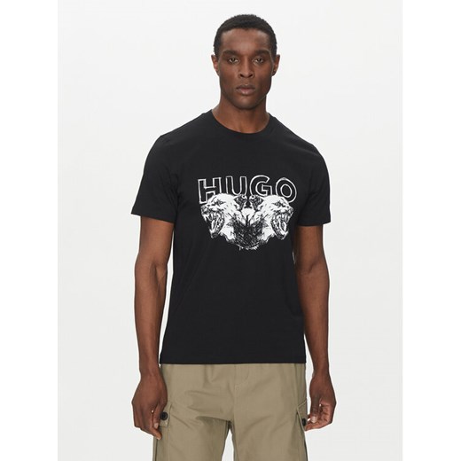 HUGO T-Shirt Durro 50538257 Czarny Regular Fit ze sklepu MODIVO w kategorii T-shirty męskie - zdjęcie 182672351
