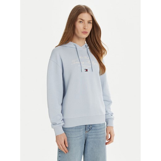 Tommy Hilfiger Bluza Modern Script Graphic WW0WW43842 Błękitny Regular Fit ze sklepu MODIVO w kategorii Bluzy damskie - zdjęcie 182672414