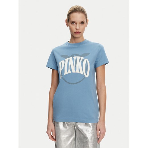 PINKO T-Shirt Start Niebieski Regular Fit ze sklepu MODIVO w kategorii Bluzki damskie - zdjęcie 182672481