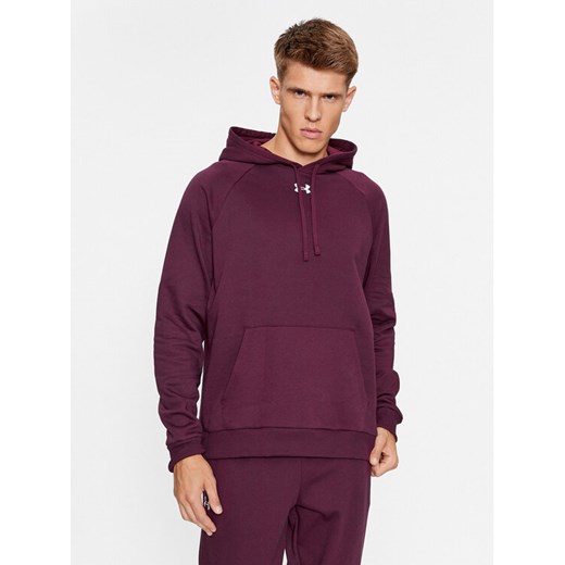 Under Armour Bluza Ua Rival Fleece Hoodie 1379757 Bordowy Loose Fit ze sklepu MODIVO w kategorii Bluzy męskie - zdjęcie 182672523
