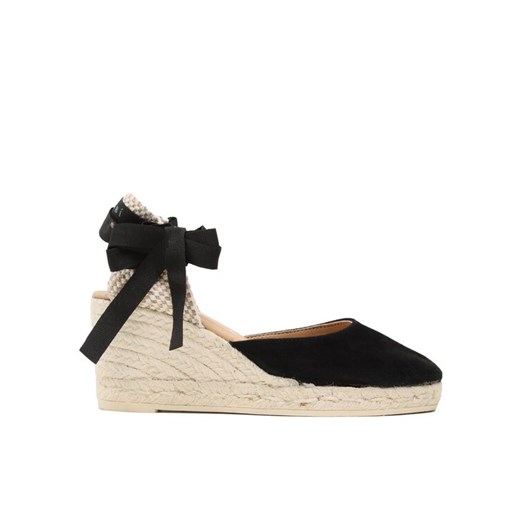 Manebi Espadryle Soft Suede Low Wedge Espadrilles K 1.0 WL Czarny ze sklepu MODIVO w kategorii Espadryle damskie - zdjęcie 182672573