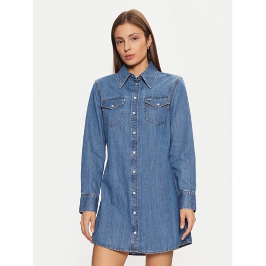 Tommy Jeans Sukienka jeansowa Western DW0DW19853 Niebieski Regular Fit ze sklepu MODIVO w kategorii Sukienki - zdjęcie 182672610