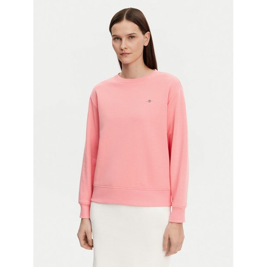 Gant Bluza Shield 4201414 Różowy Relaxed Fit ze sklepu MODIVO w kategorii Bluzy damskie - zdjęcie 182672650