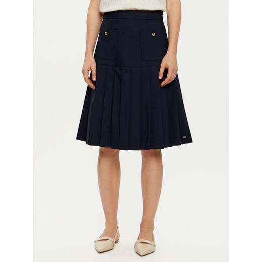 Tommy Hilfiger Spódnica plisowana WW0WW43798 Granatowy Regular Fit ze sklepu MODIVO w kategorii Spódnice - zdjęcie 182672722