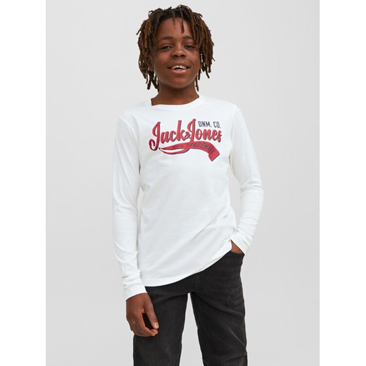 Jack&Jones Junior Bluzka 12237371 Biały Regular Fit ze sklepu MODIVO w kategorii T-shirty chłopięce - zdjęcie 182672840