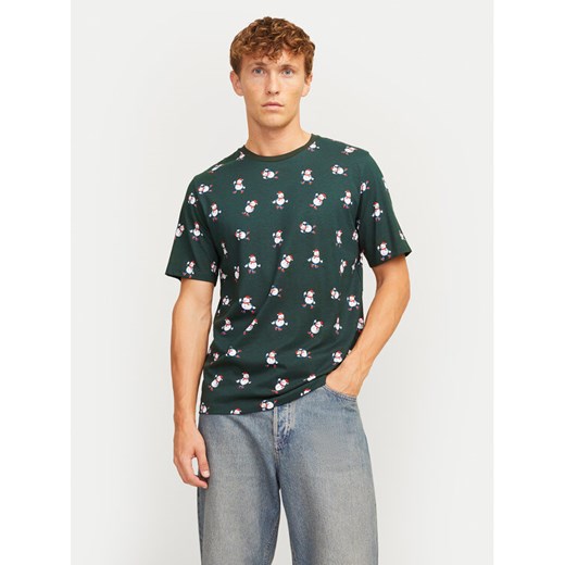 Jack&Jones T-Shirt Xmas Merry 12265399 Zielony Standard Fit ze sklepu MODIVO w kategorii T-shirty męskie - zdjęcie 182672852
