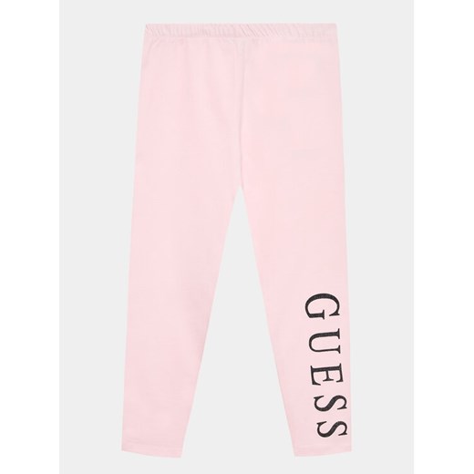 Guess Legginsy J93B11 K82K0 Różowy Slim Fit ze sklepu MODIVO w kategorii Spodnie dziewczęce - zdjęcie 182672971
