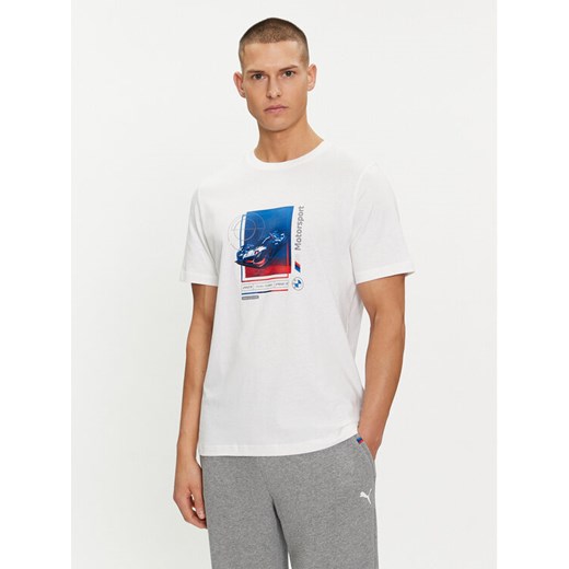 Puma T-Shirt BMW MMS Car Graphic 624158 Biały Regular Fit ze sklepu MODIVO w kategorii T-shirty męskie - zdjęcie 182672974