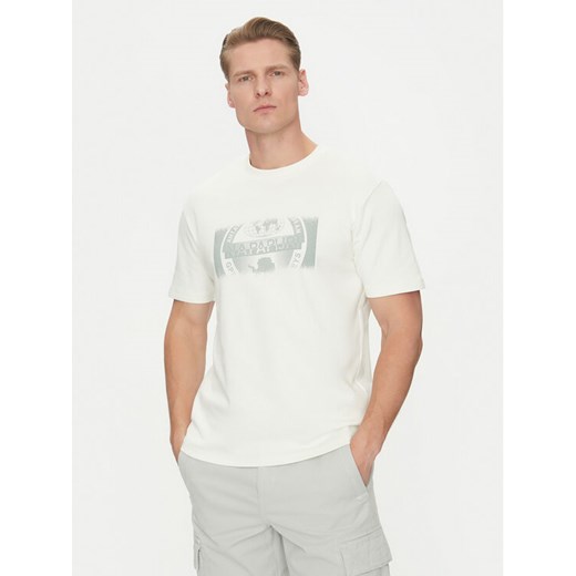 Napapijri T-Shirt S-Vanni NP0A4IEA Biały Regular Fit ze sklepu MODIVO w kategorii T-shirty męskie - zdjęcie 182673071