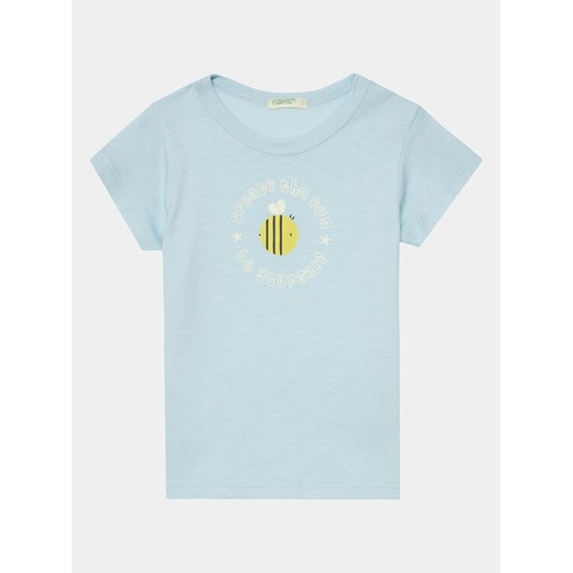 United Colors Of Benetton T-Shirt 3I1XA104H Błękitny Regular Fit ze sklepu MODIVO w kategorii Bluzki dziewczęce - zdjęcie 182673101
