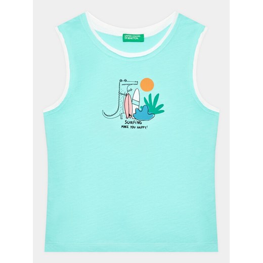 United Colors Of Benetton Top 3Z01GH00O Niebieski Regular Fit ze sklepu MODIVO w kategorii Bluzki dziewczęce - zdjęcie 182673102