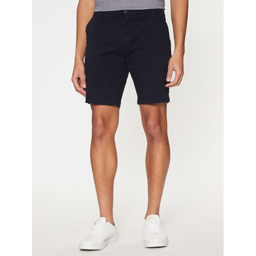 Calvin Klein Szorty materiałowe Modern Twill K10K114063 Granatowy Slim Fit ze sklepu MODIVO w kategorii Spodenki męskie - zdjęcie 182673104