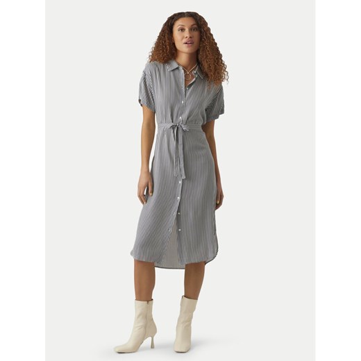 Vero Moda Sukienka koszulowa Bumpy 10279684 Szary Regular Fit ze sklepu MODIVO w kategorii Sukienki - zdjęcie 182673164