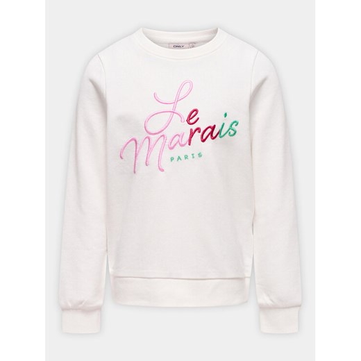 Kids ONLY Bluza Hero 15317748 Biały Regular Fit ze sklepu MODIVO w kategorii Bluzy dziewczęce - zdjęcie 182673193