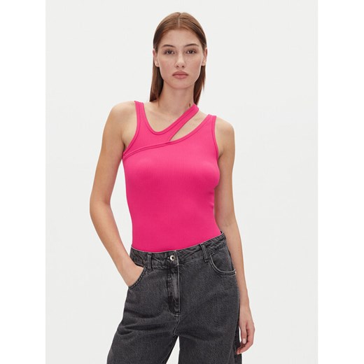 HUGO Top Datruss 50537044 Różowy Slim Fit ze sklepu MODIVO w kategorii Bluzki damskie - zdjęcie 182673281