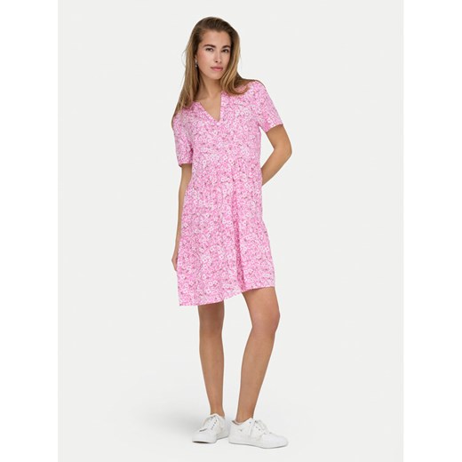 ONLY Sukienka letnia Zally 15262674 Różowy Regular Fit ze sklepu MODIVO w kategorii Sukienki - zdjęcie 182673303