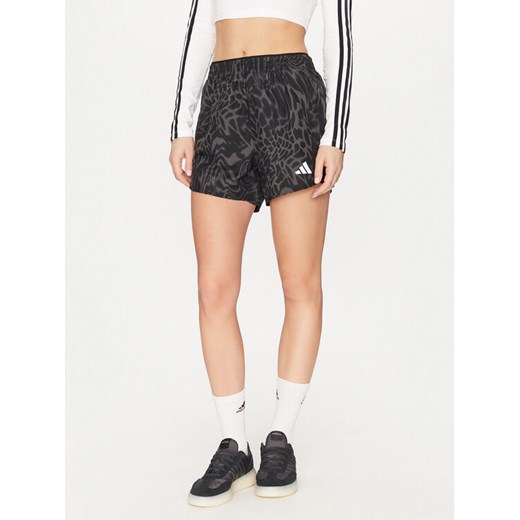 adidas Szorty sportowe Train Essentials Allover Print Workout JE8685 Czarny Regular Fit ze sklepu MODIVO w kategorii Szorty - zdjęcie 182673372