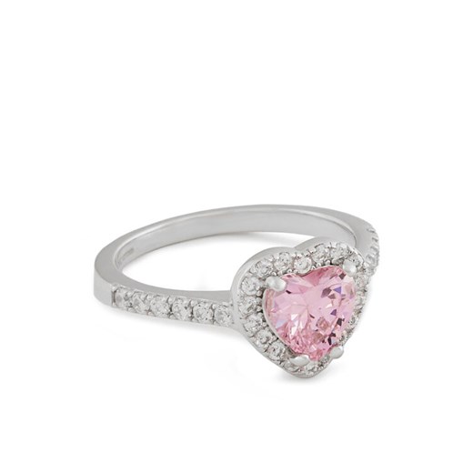 ICED STUFF Pierścionek Heart Gem Białe złoto ze sklepu MODIVO w kategorii Pierścionki - zdjęcie 182673413