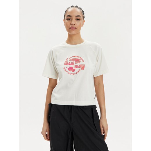 Napapijri T-Shirt S-Aberdeen NP0A4HOI Écru Regular Fit ze sklepu MODIVO w kategorii Bluzki damskie - zdjęcie 182673414