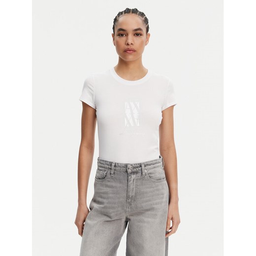 Armani Exchange T-Shirt XW000511 AF11929 U0002 Biały Slim Fit ze sklepu MODIVO w kategorii Bluzki damskie - zdjęcie 182673450
