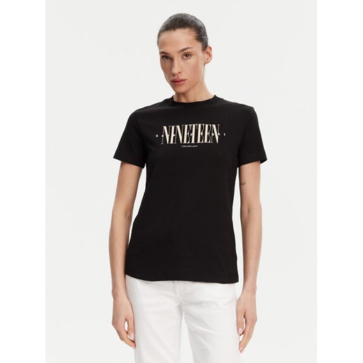 Calvin Klein Jeans T-Shirt 19 Graphic J20J225259 Czarny Regular Fit ze sklepu MODIVO w kategorii Bluzki damskie - zdjęcie 182673770