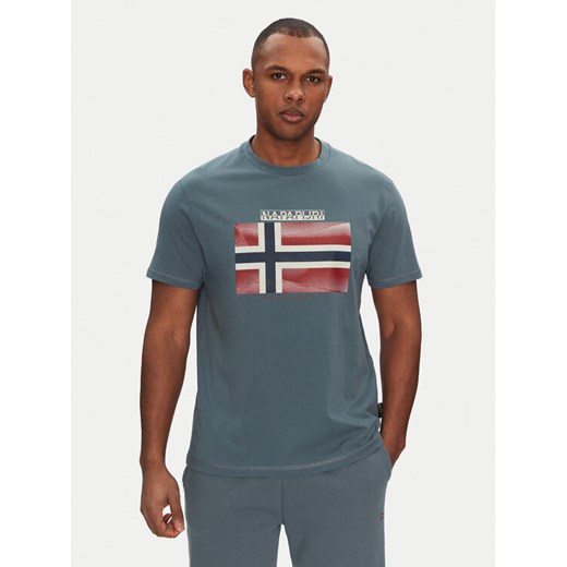 Napapijri T-Shirt S-Lari NP0A4IE5G1Y1 Niebieski Regular Fit ze sklepu MODIVO w kategorii T-shirty męskie - zdjęcie 182673831