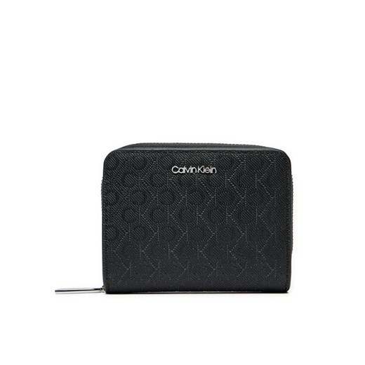 Calvin Klein Mały Portfel Damski Ck Must Medium Zip Around_Mono K60K612825 Czarny ze sklepu MODIVO w kategorii Portfele damskie - zdjęcie 182673840