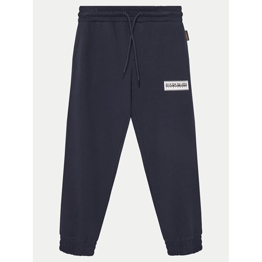 Napapijri Spodnie dresowe Chamois NP0A4IGK S Granatowy Regular Fit ze sklepu MODIVO w kategorii Spodnie chłopięce - zdjęcie 182673984
