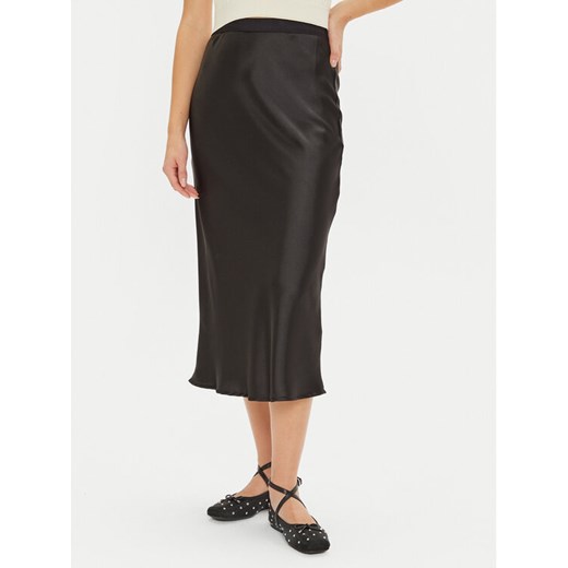 Gina Tricot Spódnica midi 23423 Czarny Regular Fit ze sklepu MODIVO w kategorii Spódnice - zdjęcie 182673993