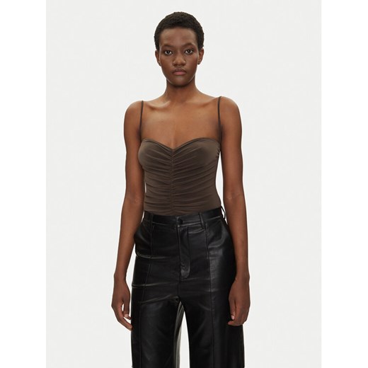 NORMA KAMALI Body KK424XPLH21823 Brązowy Regular Fit ze sklepu MODIVO w kategorii Bluzki damskie - zdjęcie 182674173