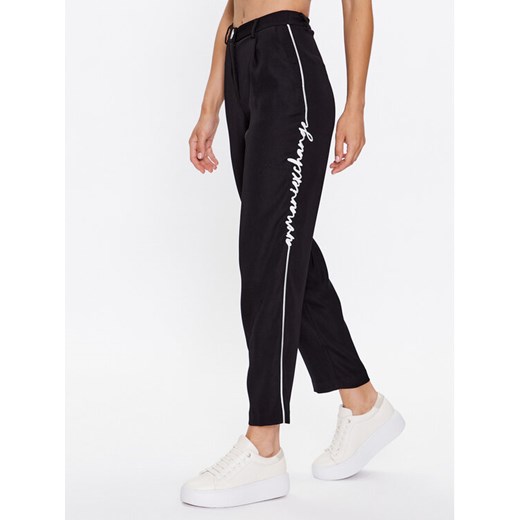 Armani Exchange Spodnie materiałowe 6RYP05 YN4LZ 1200 Czarny Regular Fit ze sklepu MODIVO w kategorii Spodnie damskie - zdjęcie 182674192