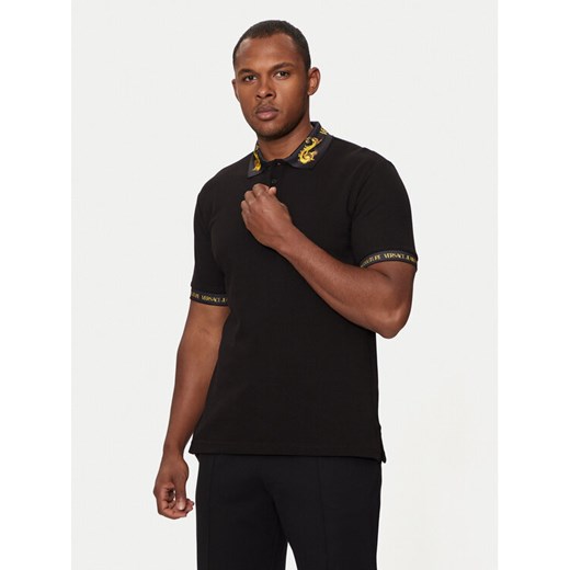 Versace Jeans Couture Polo 76GAGT00 Czarny Regular Fit ze sklepu MODIVO w kategorii T-shirty męskie - zdjęcie 182674203